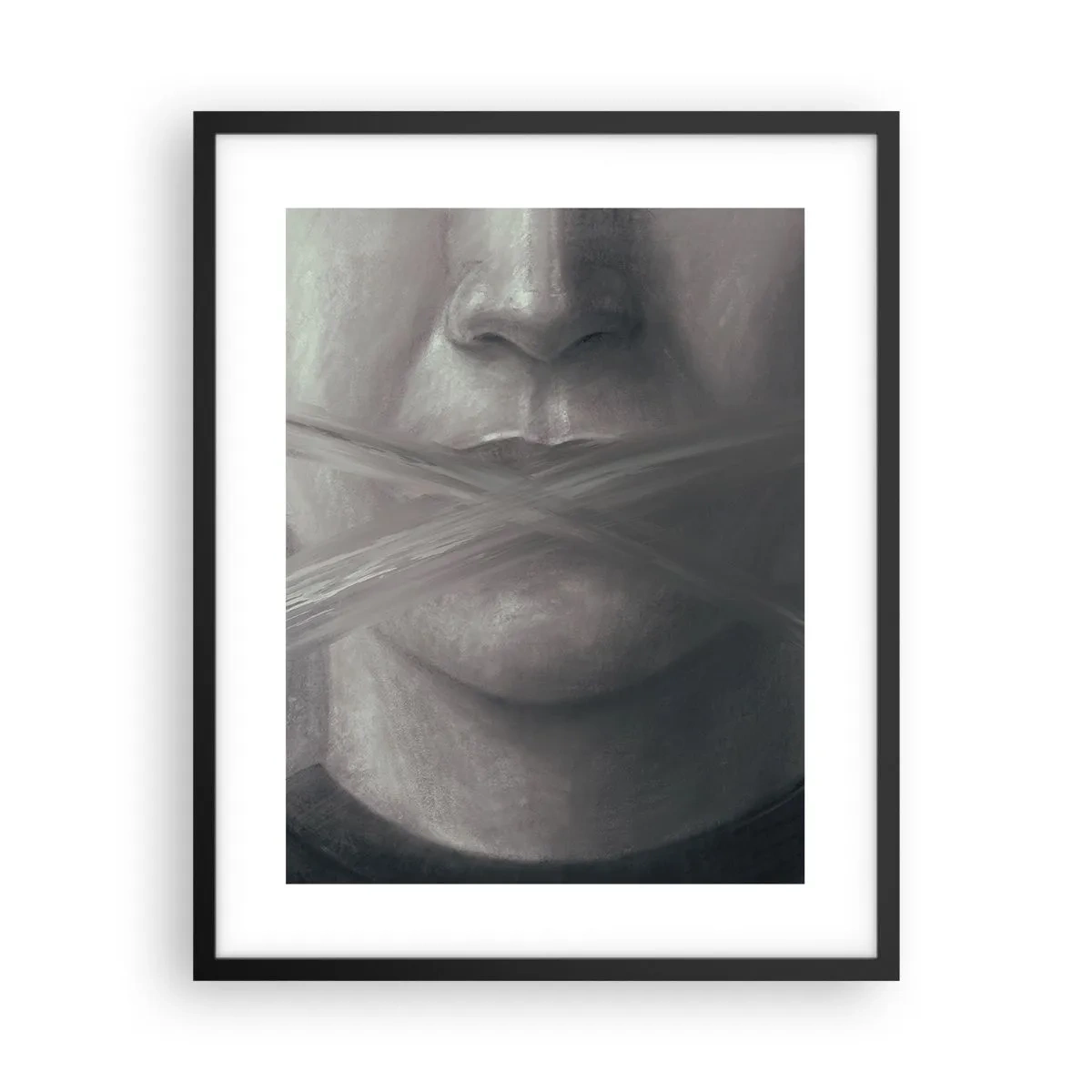 Pôster com moldura preta - Nem uma palavra - 40x50 cm