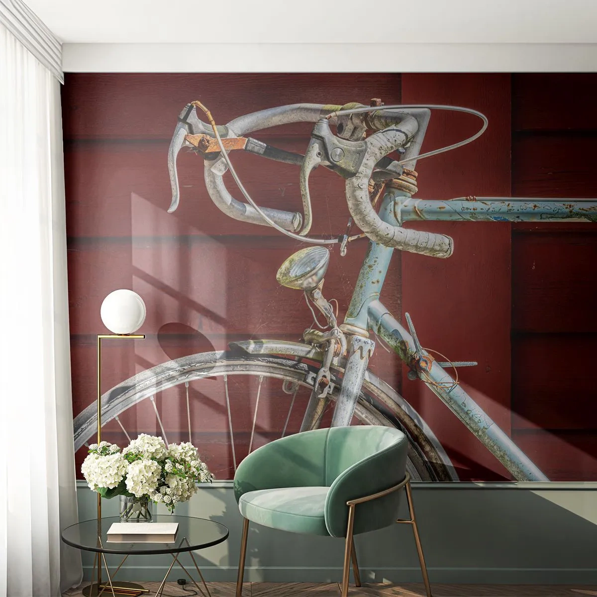 Papel de Parede Autocolante Deluxe Sticker - Feito para vencer - Bicicleta, Retrô, Ciclismo - 250x175 cm