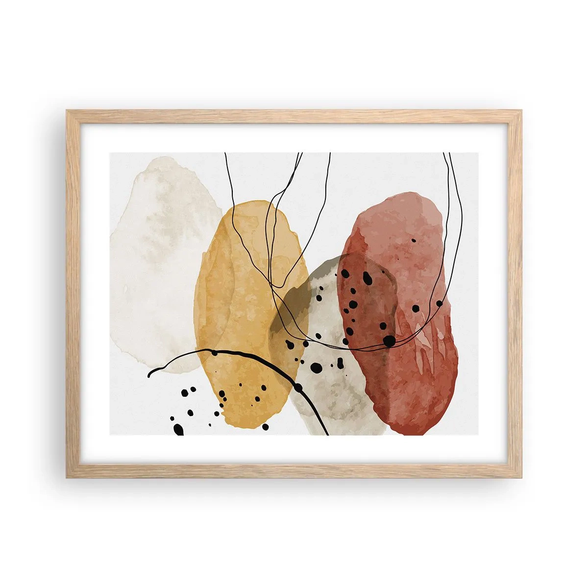 Pôster com moldura de carvalho claro - Como o ar leve e transparente - 50x40 cm