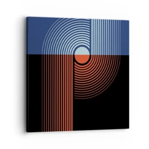 Quadro em tela - Num abraço geométrico - 30x30 cm