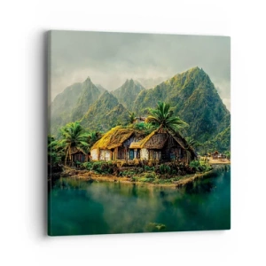 Quadro em tela - Paraíso Tropical - 40x40 cm