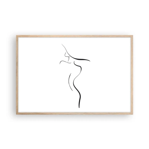 Pôster com moldura de carvalho claro - Elusiva como uma onda - 91x61 cm