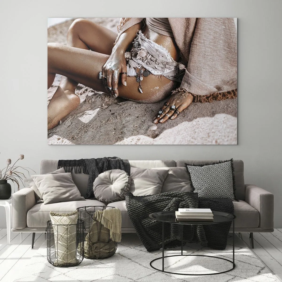 Quadro em vidro - Expulsa pelas ondas? - 100x70 cm