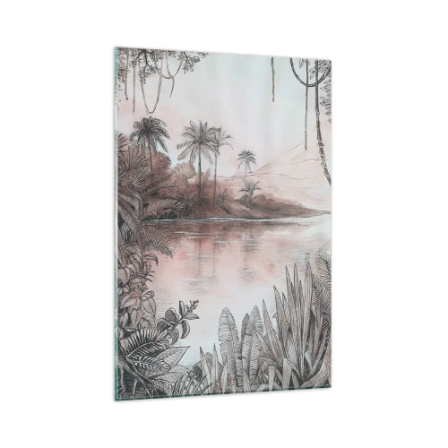 Quadro em vidro - Diário de um explorador do século 19 - 80x120 cm
