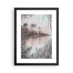 Pôster com moldura preta - Diário de um explorador do século 19 - 30x40 cm