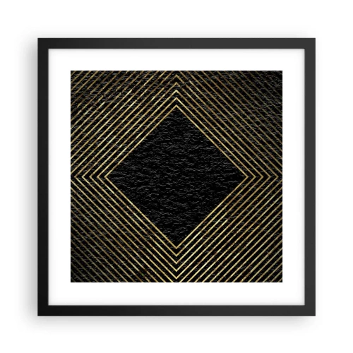 Pôster com moldura preta - Geometria em estilo glamoroso - 40x40 cm