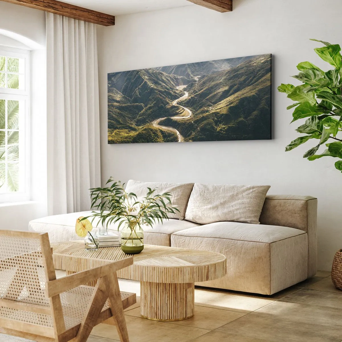 Quadro em tela - Direto do coração das montanhas - 120x50 cm