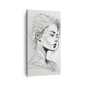 Quadro em tela - Retrato em pensamento - 45x80 cm