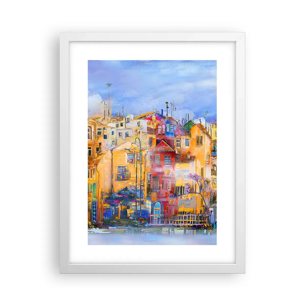 Pôster em moldura branca - Estamos juntos - 30x40 cm