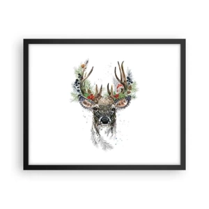 Pôster com moldura preta - Num manto festivo - 50x40 cm