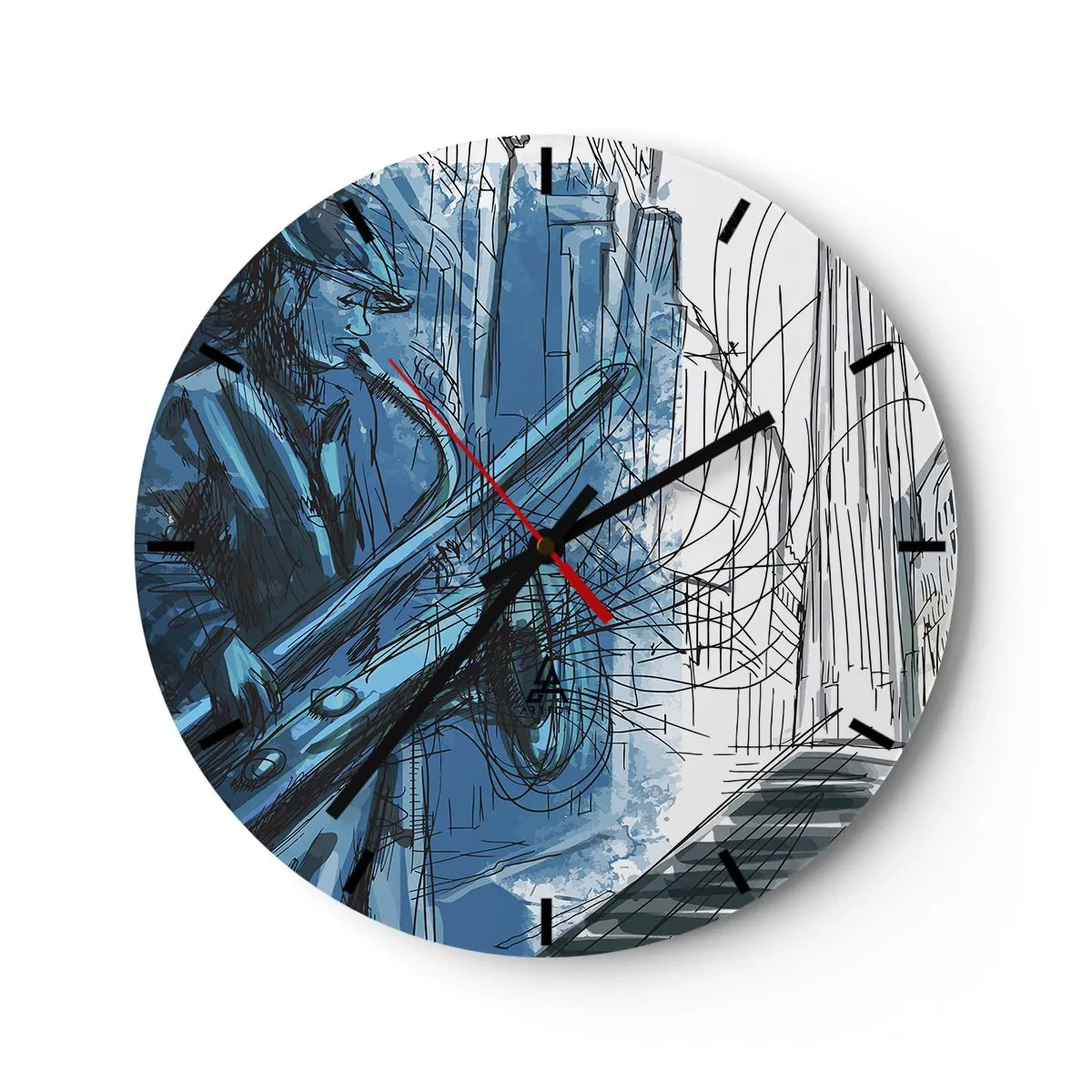 Relógio de parede - Relógio em vidro - Rapsódia Urbana - 40x40 cm