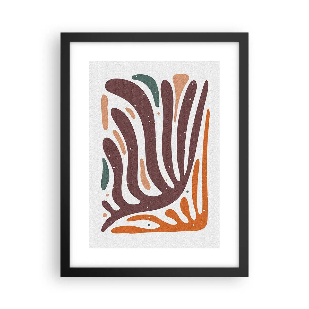 Pôster com moldura preta - Composição orgánica radiante - 30x40 cm