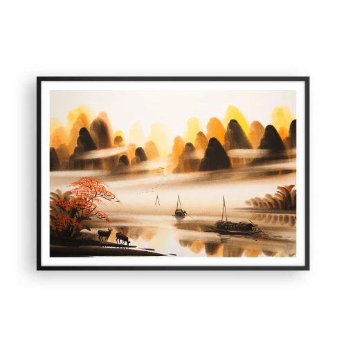 Pôster com moldura preta - Além do Extremo Oriente - 100x70 cm