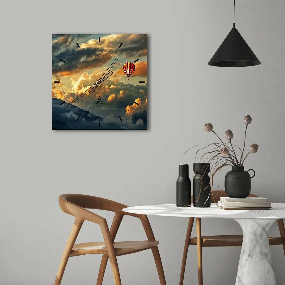 Relógio de parede - Relógio em vidro - Eu voo porque sou livre - 40x40 cm