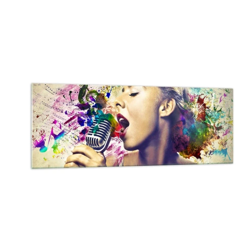 Quadro em vidro - Pintar o mundo com a voz - 140x50 cm