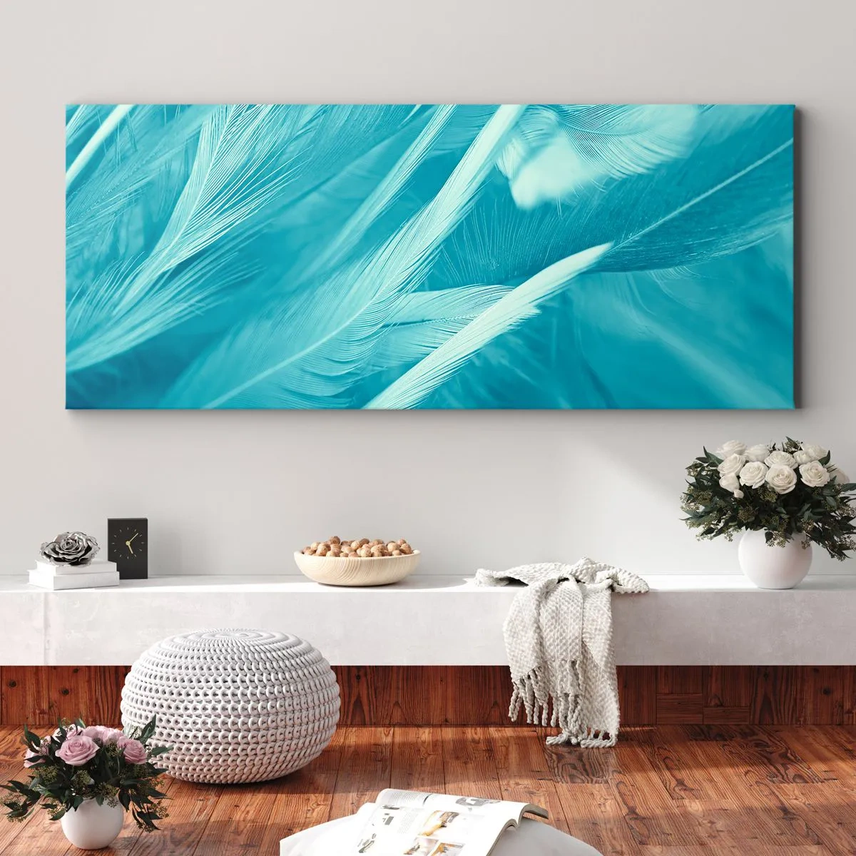 Quadro em tela - Afogado em penugem - 100x40 cm