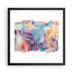 Pôster com moldura preta - Uma bagunça colorida - 40x40 cm