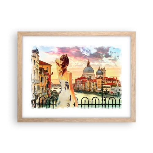 Pôster com moldura de carvalho claro - Aventura de verdade somente em ... - 40x30 cm