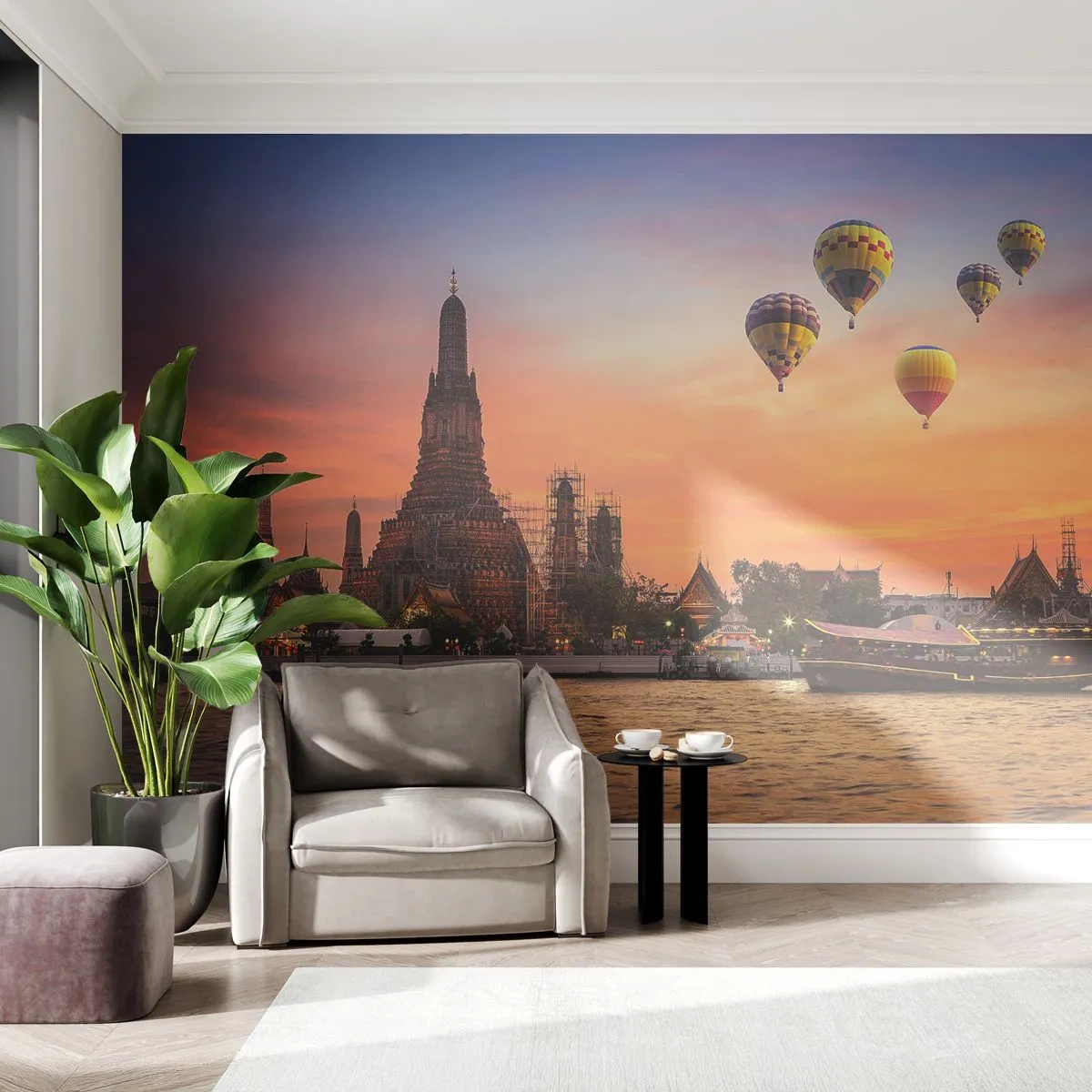 Papel de parede personalizado Premium Sand - É aqui que nascem os contos de fadas - Bangkok, Templo do Amanhecer, Tailândia