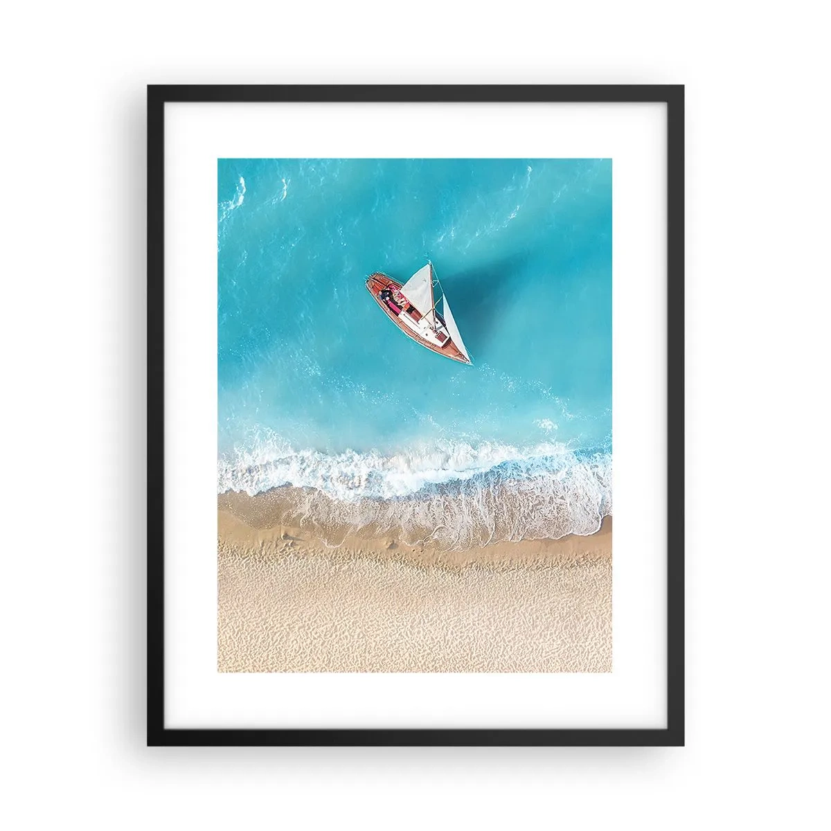 Pôster com moldura preta - No limite do azul e do ouro - 40x50 cm