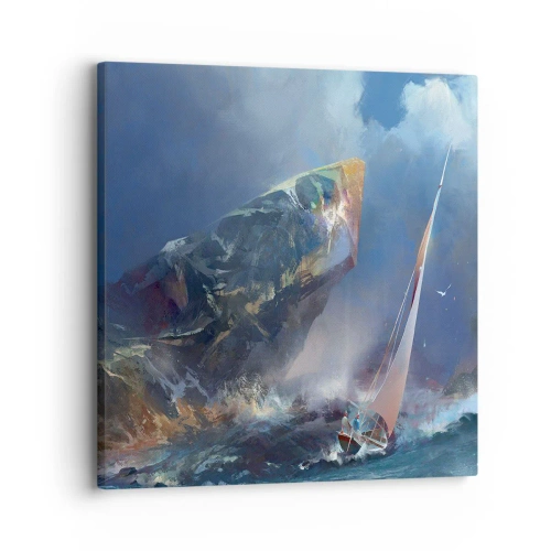 Quadro em tela - Quem tem coragem ganha - 30x30 cm