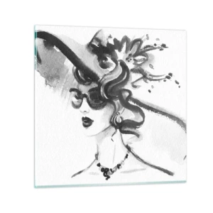 Quadro em vidro - Uma dama com caráter - 70x70 cm