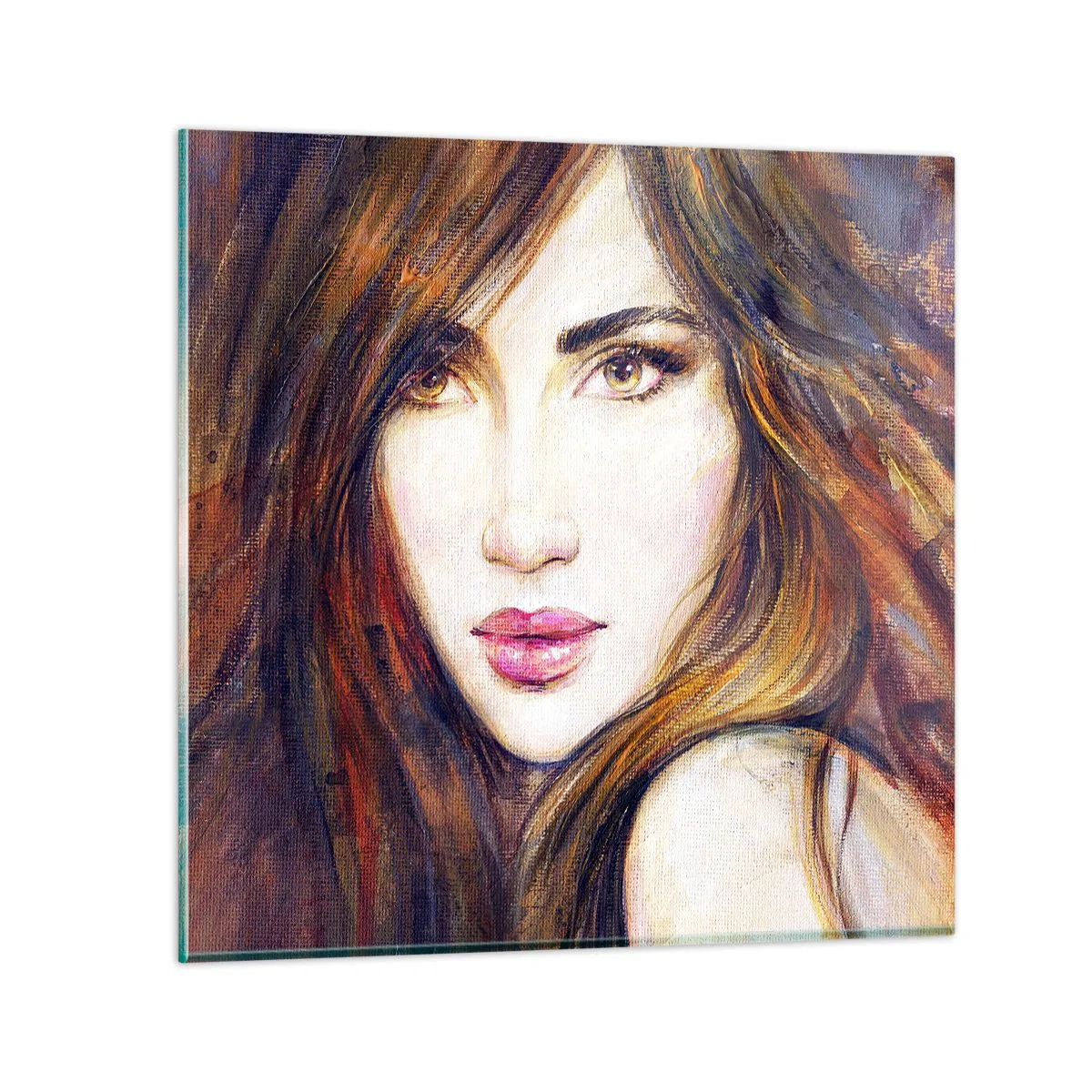 Quadro em vidro - O que estás a pensar - 70x70 cm