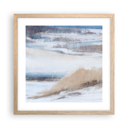 Pôster com moldura de carvalho claro - Composição de inverno - 40x40 cm