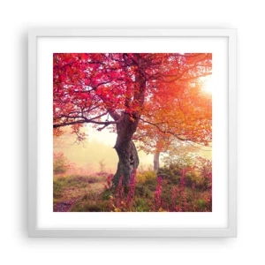 Pôster em moldura branca - Um frenesi de florescimento - 40x40 cm