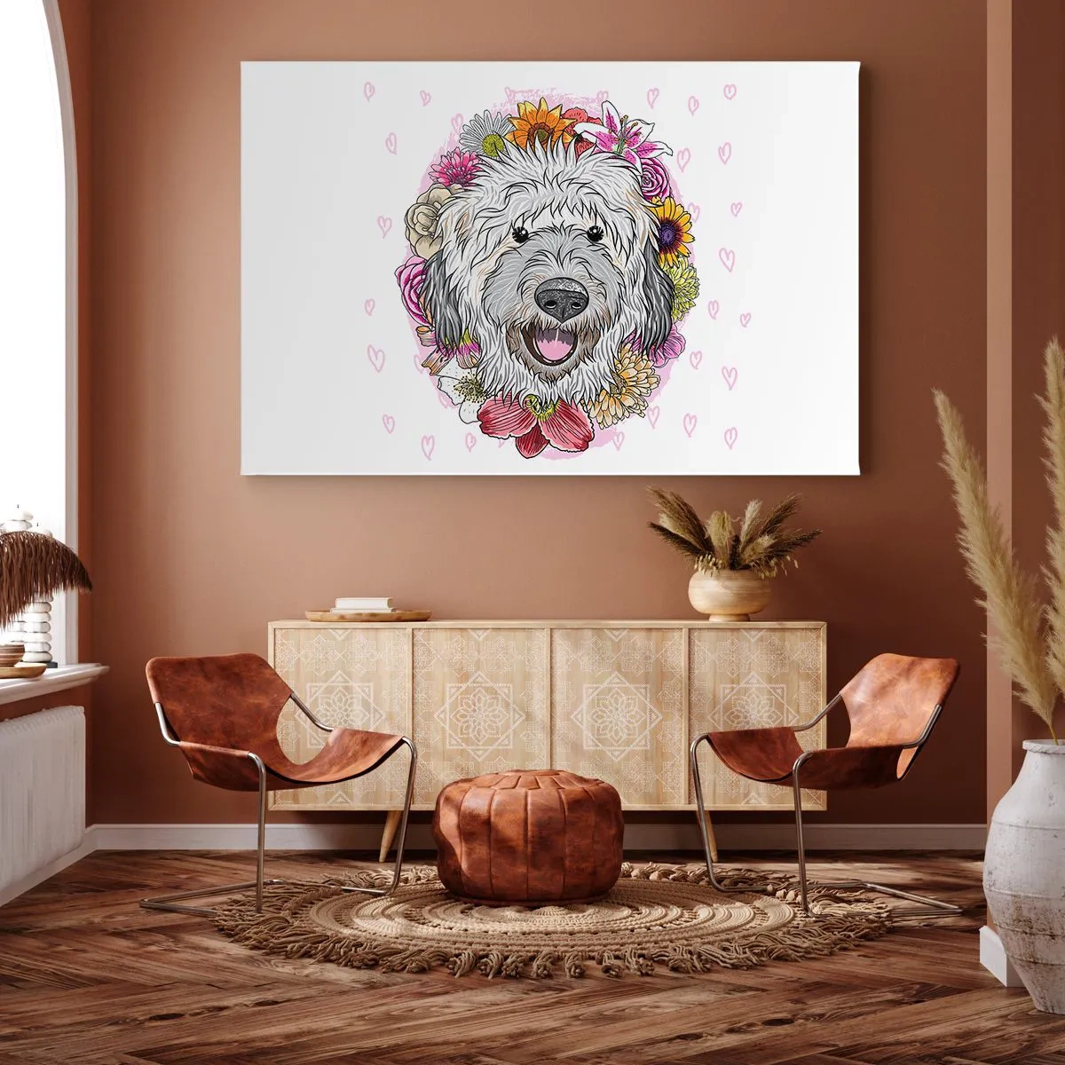 Quadro em tela - Alegria de cachorrinho - 120x80 cm