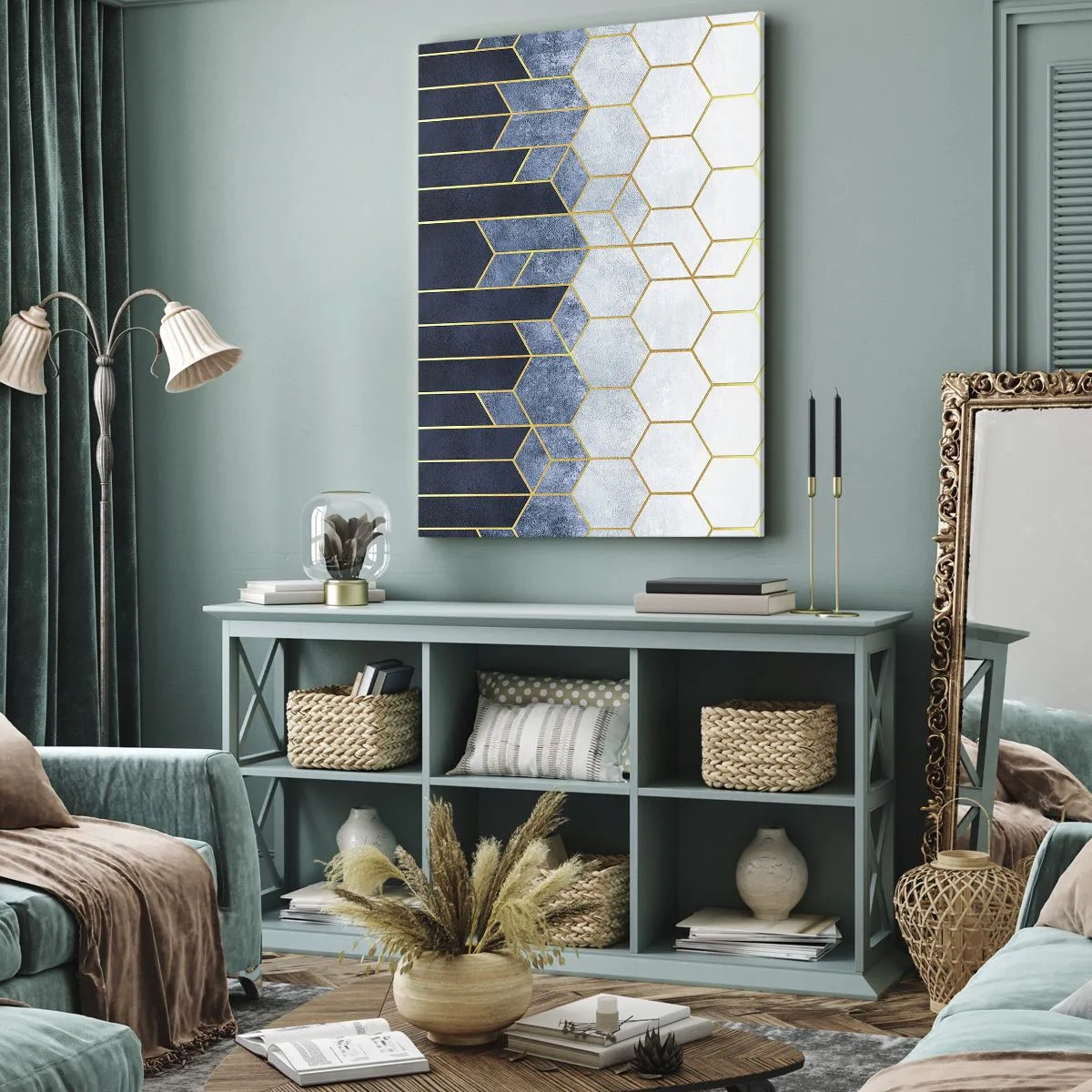 Quadro em tela - Composição em ritmo sincopado - 70x100 cm