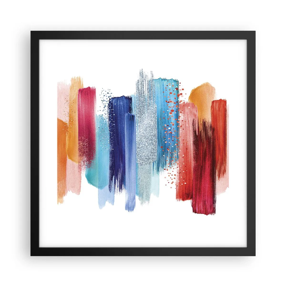 Pôster com moldura preta - Para cima e para baixo  - 40x40 cm