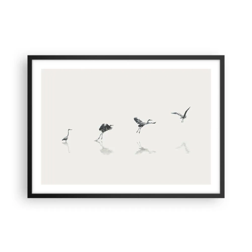Pôster com moldura preta - Quatro passos simples - 70x50 cm