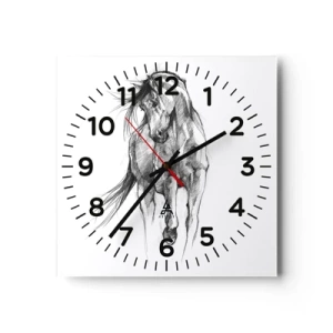 Relógio de parede - Relógio em vidro - Num trote gracioso - 30x30 cm