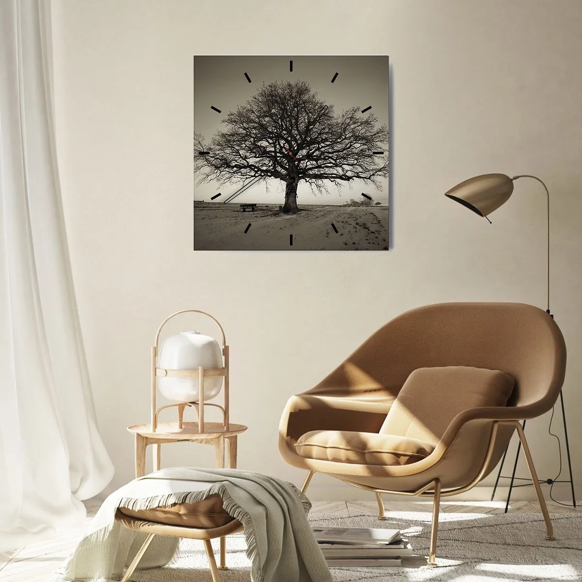 Relógio de parede - Relógio em vidro - Daqui para a eternidade - 30x30 cm