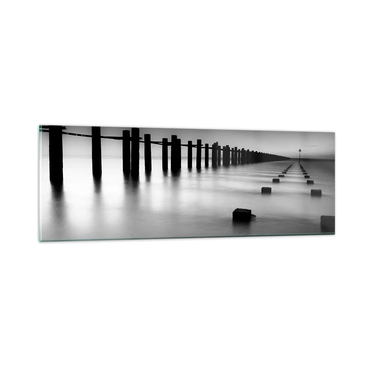 Quadro em vidro - O cinza no nevoeiro - 90x30 cm