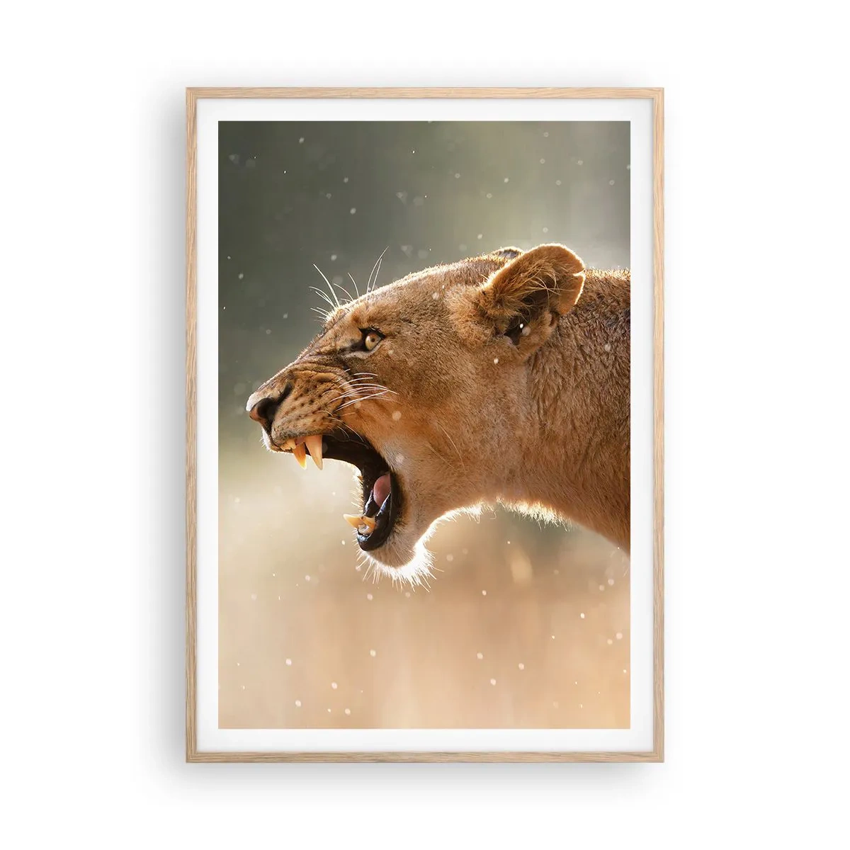 Pôster com moldura de carvalho claro - Tente não ouvir - 70x100 cm