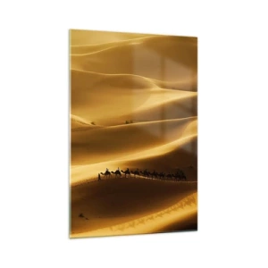 Quadro em vidro - Caravana nas ondas do deserto - 70x100 cm