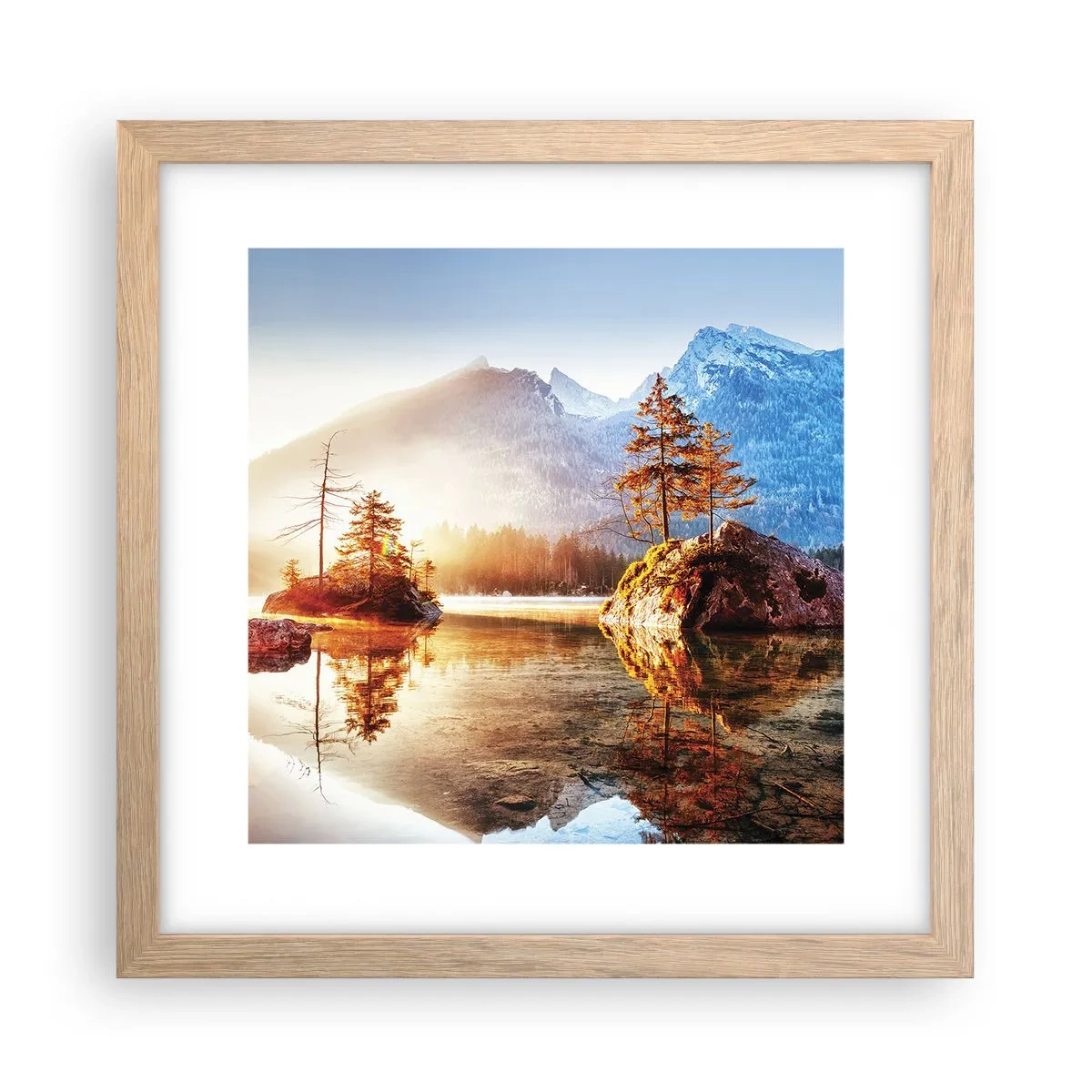 Pôster com moldura de carvalho claro - A natureza sob uma nova luz - 30x30 cm