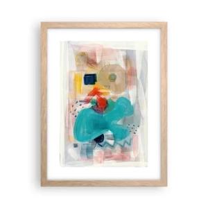 Pôster com moldura de carvalho claro - Jogo colorido - 30x40 cm