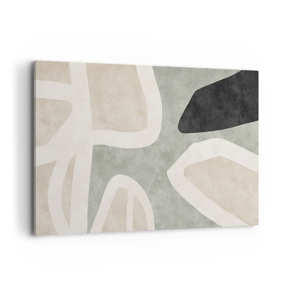 Quadro em tela - Composição com motivo preto - 100x70 cm