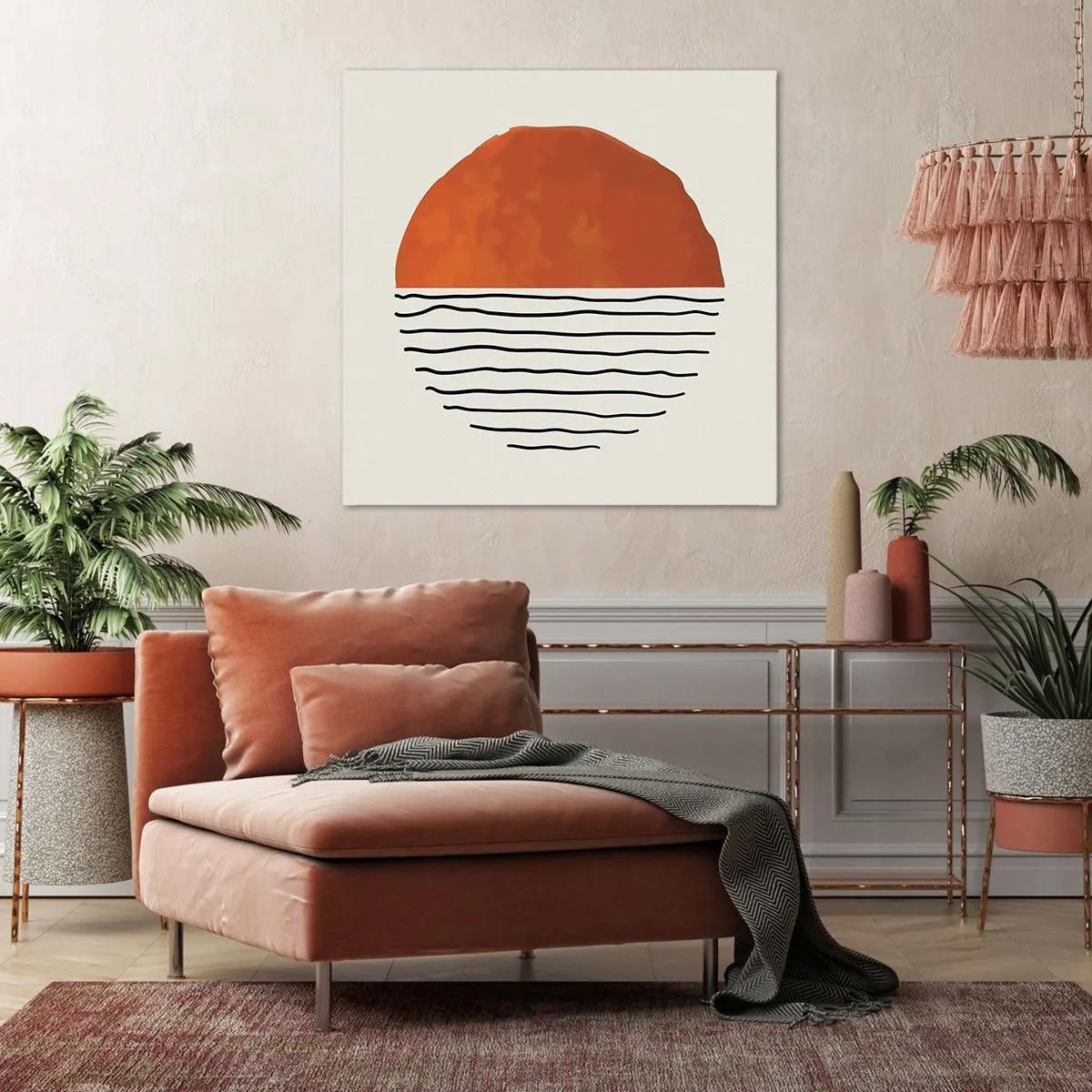 Quadro em tela - No clima japonês - 30x30 cm