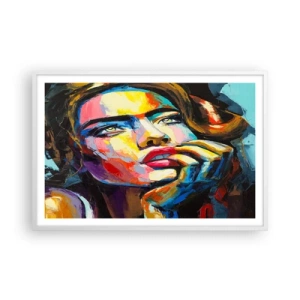 Pôster em moldura branca - Sonhos como pássaros voando no céu - 91x61 cm