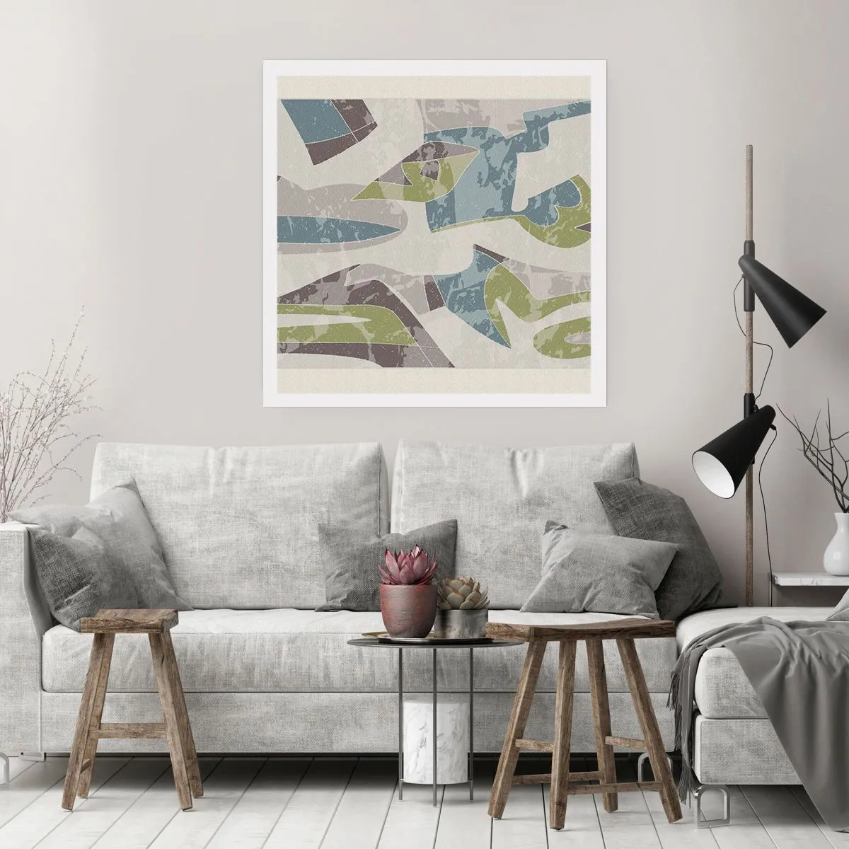 Pôster - Composição atrás do vidro - 50x50 cm