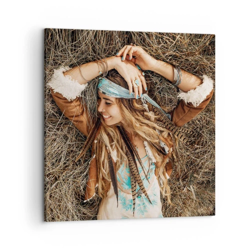 Quadro em tela - A caminho do verão do amor - 50x50 cm