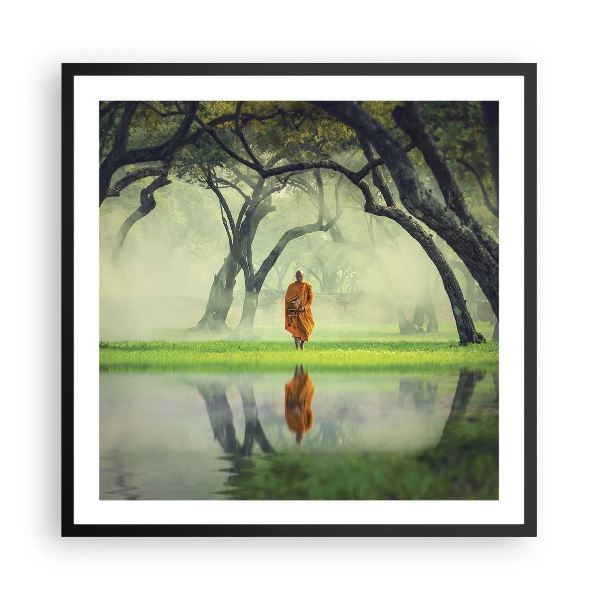 Pôster com moldura preta - A caminho da iluminação - 60x60 cm