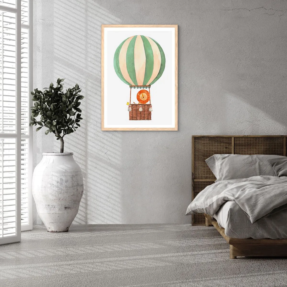 Pôster com moldura de carvalho claro - As viagens de Leon - 50x70 cm
