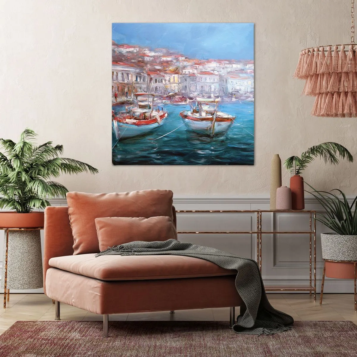 Quadro em tela - Baía italiana - 30x30 cm