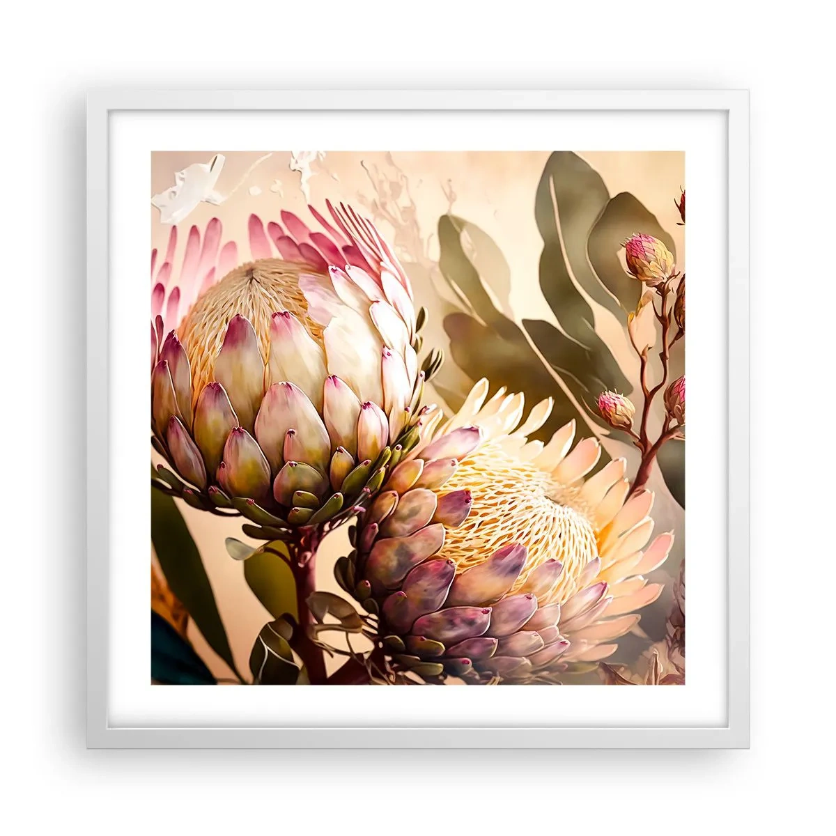 Pôster em moldura branca - Abraçado com ternura - 50x50 cm