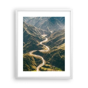 Pôster em moldura branca - Direto do coração das montanhas - 40x50 cm